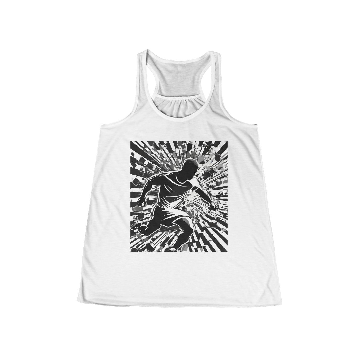boostlete-field-day-scene-sprinter-halftone-athletic-0248 — Women's Flowy Racerback Tank (B+C 8800)