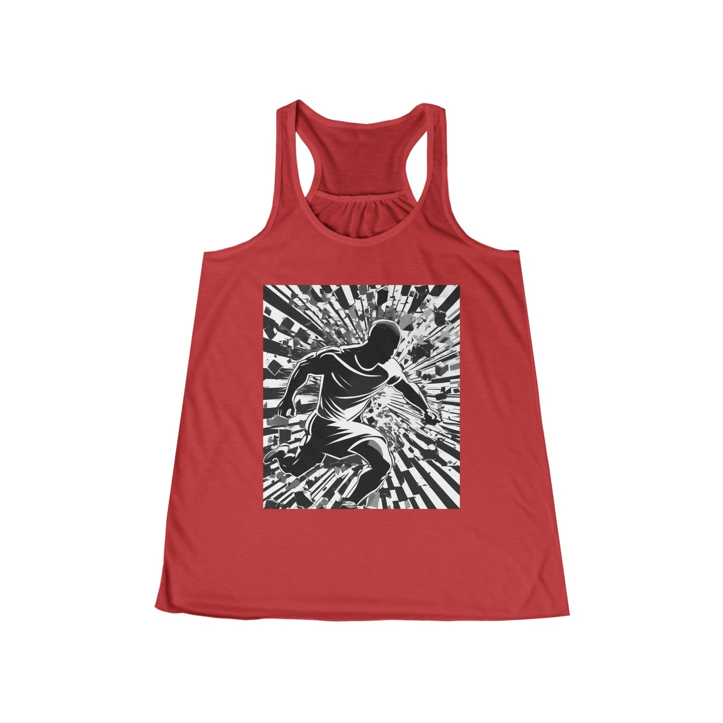 boostlete-field-day-scene-sprinter-halftone-athletic-0248 — Women's Flowy Racerback Tank (B+C 8800)