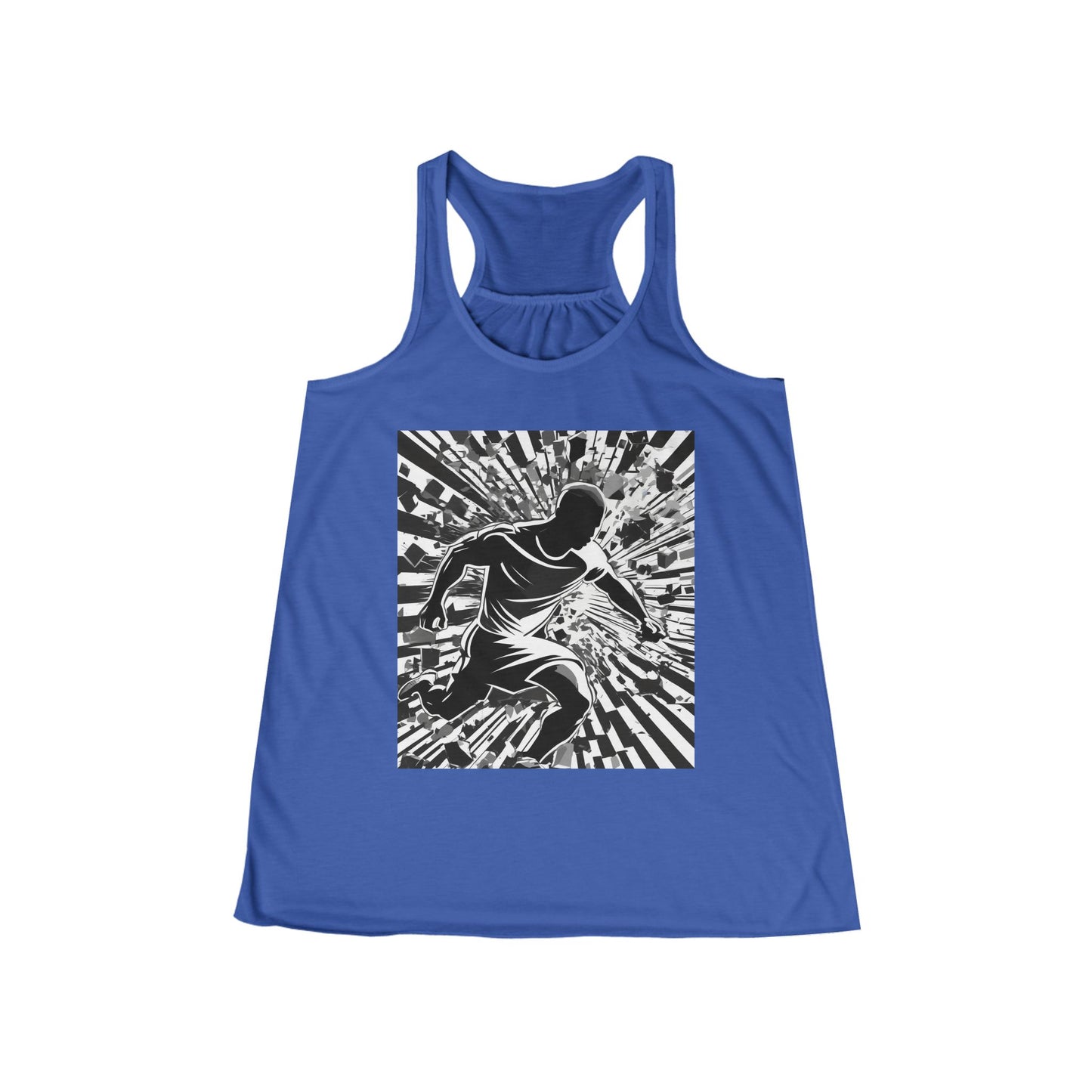 boostlete-field-day-scene-sprinter-halftone-athletic-0248 — Women's Flowy Racerback Tank (B+C 8800)