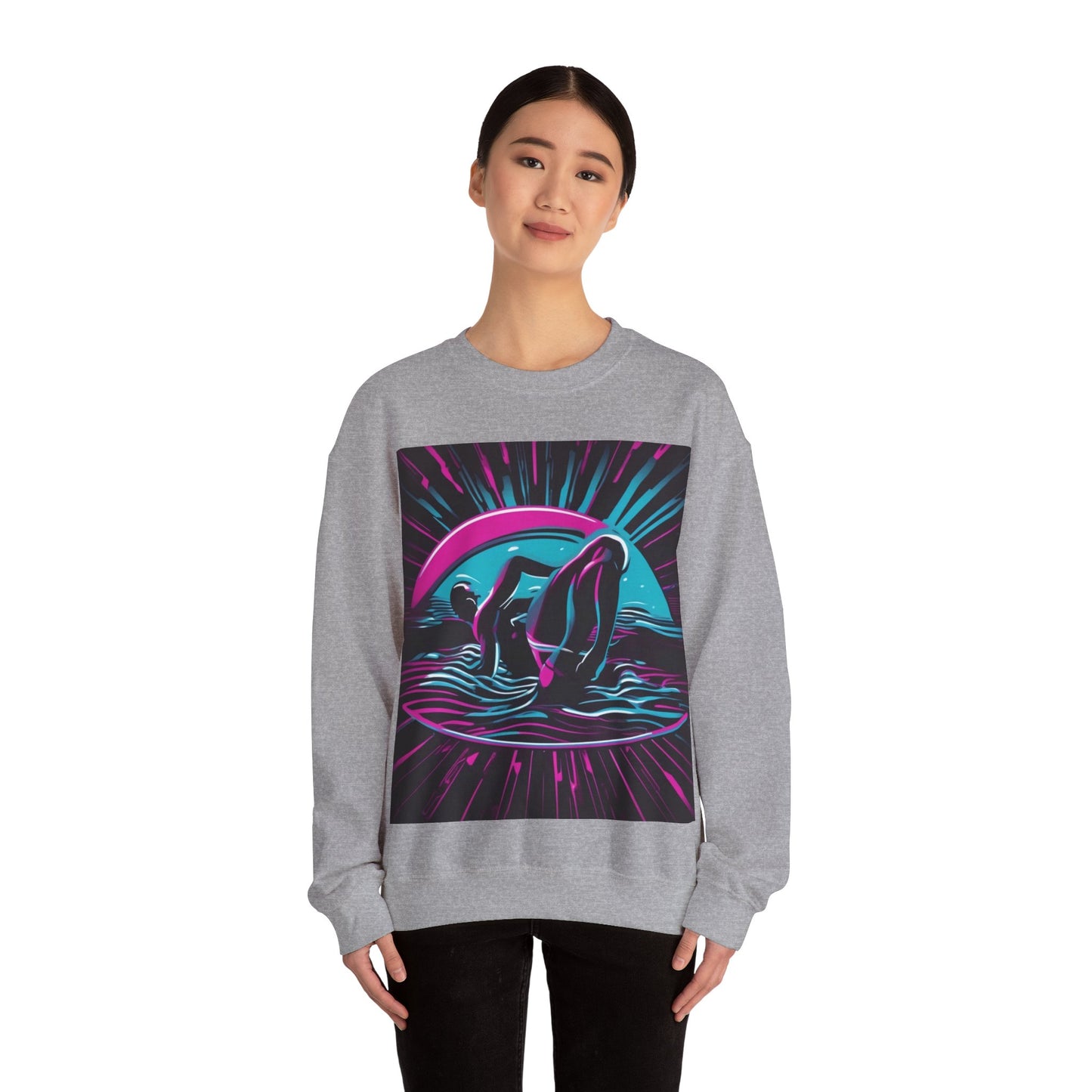 boostlete-pr-season-icon-swimmer-duotone-bold-0126 — Unisex Heavy Blend Crewneck Sweatshirt (Gildan)
