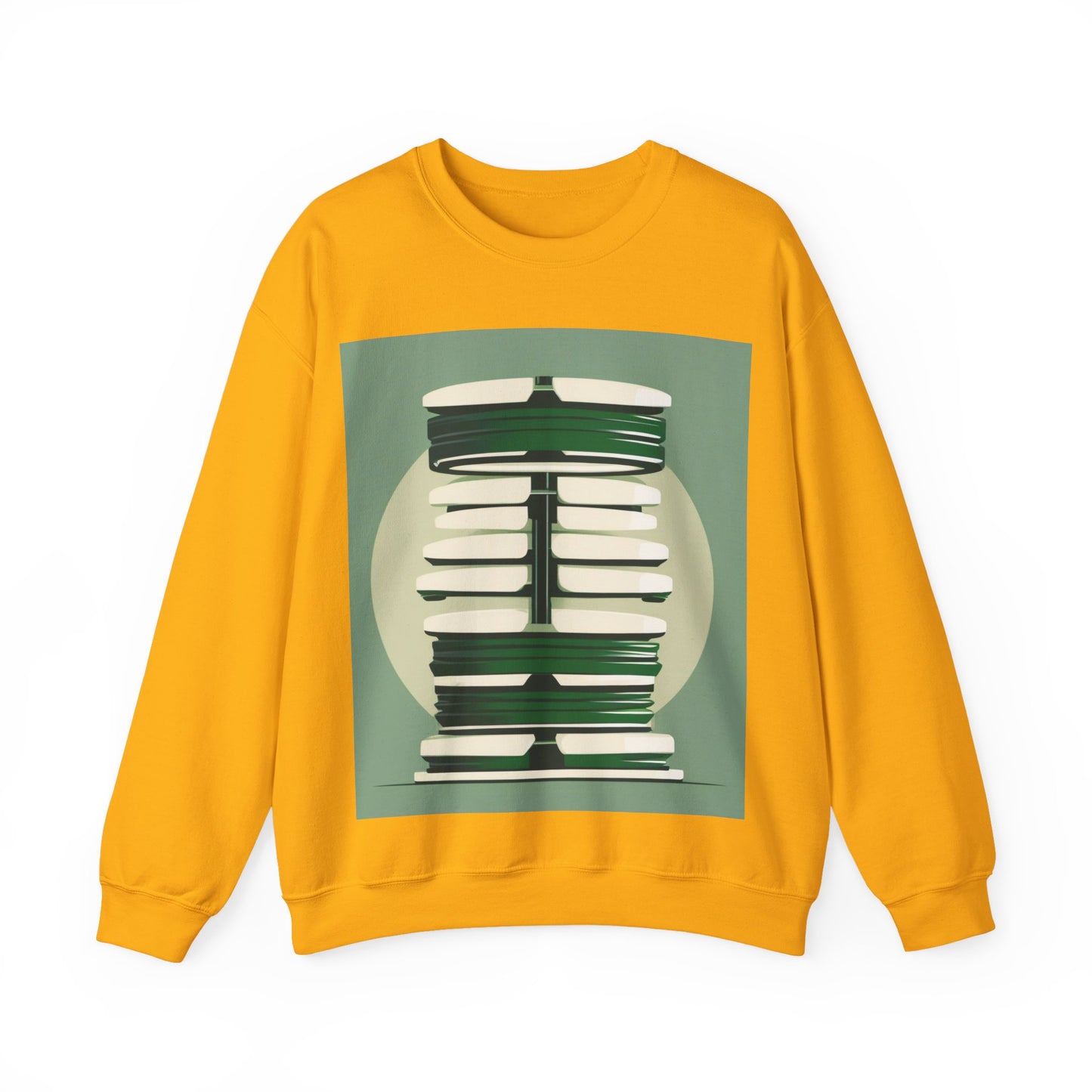boostlete-recovery-progress-icon-barbell-glitch-vector-1746 — Unisex Heavy Blend Crewneck (G18000)