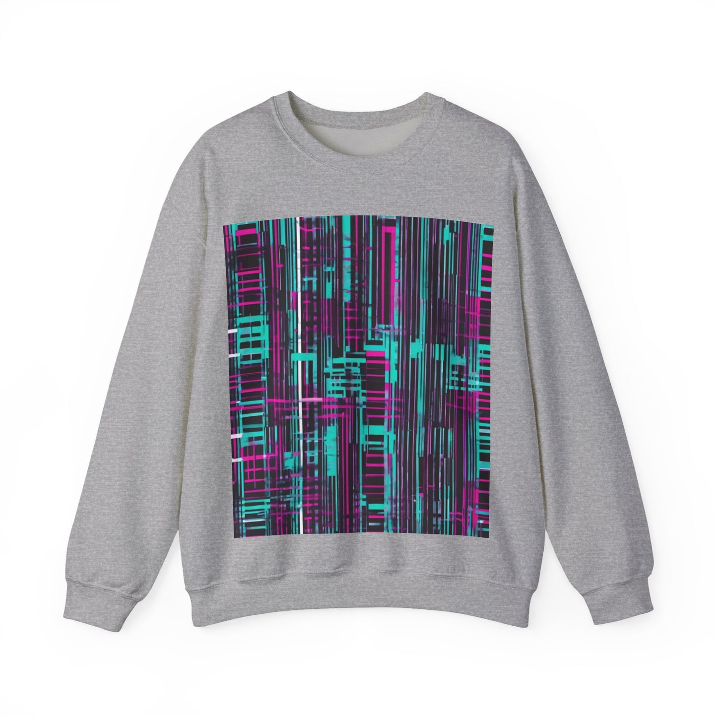 boostlete-field-day-pattern-barcode-retro-0275 — Unisex Heavy Blend Crewneck Sweatshirt (Gildan)