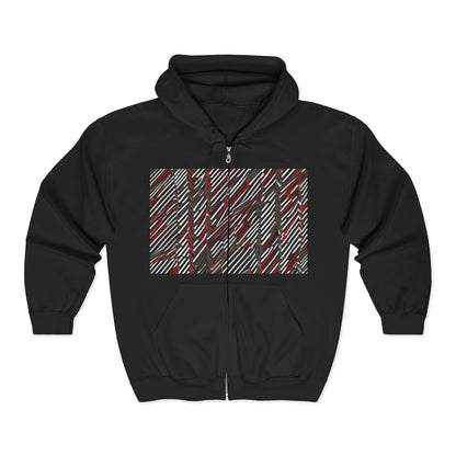 boostlete-field-day-pattern-diagonal-paper-0287 — Unisex Heavy Blend Full-Zip Hooded Sweatshirt