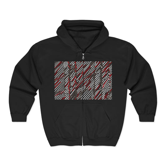 boostlete-field-day-pattern-diagonal-paper-0287 — Unisex Heavy Blend Full-Zip Hooded Sweatshirt
