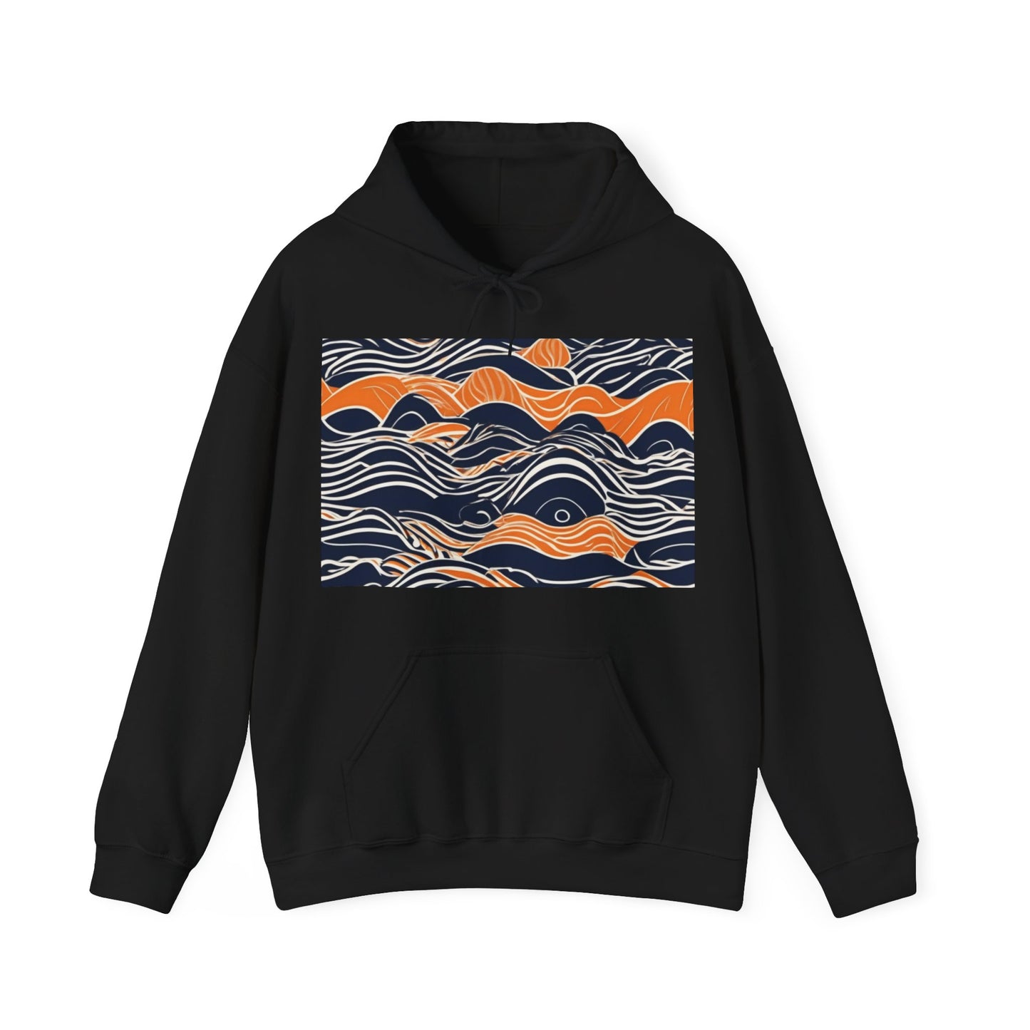 boostlete-iron-intent-type-small-wins-big-waves-outline-over-solid-geometric-0261 — Unisex Heavy Blend Hooded Sweatshirt (Gildan)