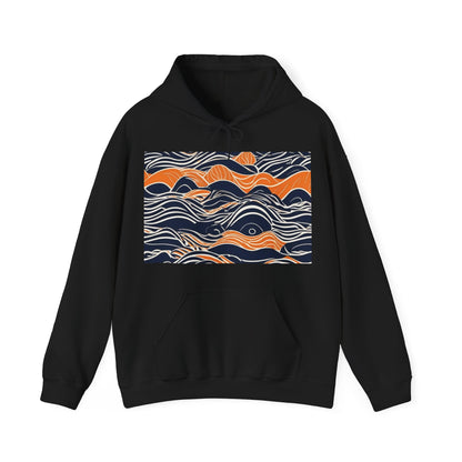 boostlete-iron-intent-type-small-wins-big-waves-outline-over-solid-geometric-0261 — Unisex Heavy Blend Hooded Sweatshirt (Gildan)