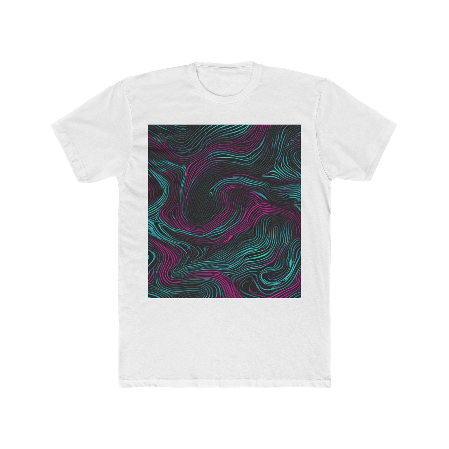 boostlete-am-crew-pattern-topographic-monoline-0075 — Unisex Cotton Crew Tee (NL 3600)