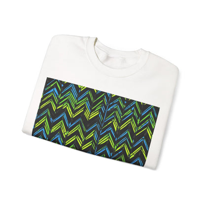 boostlete-mile-by-mile-pattern-chevron-monoline-0051 — Unisex Heavy Blend Crewneck Sweatshirt (Gildan)