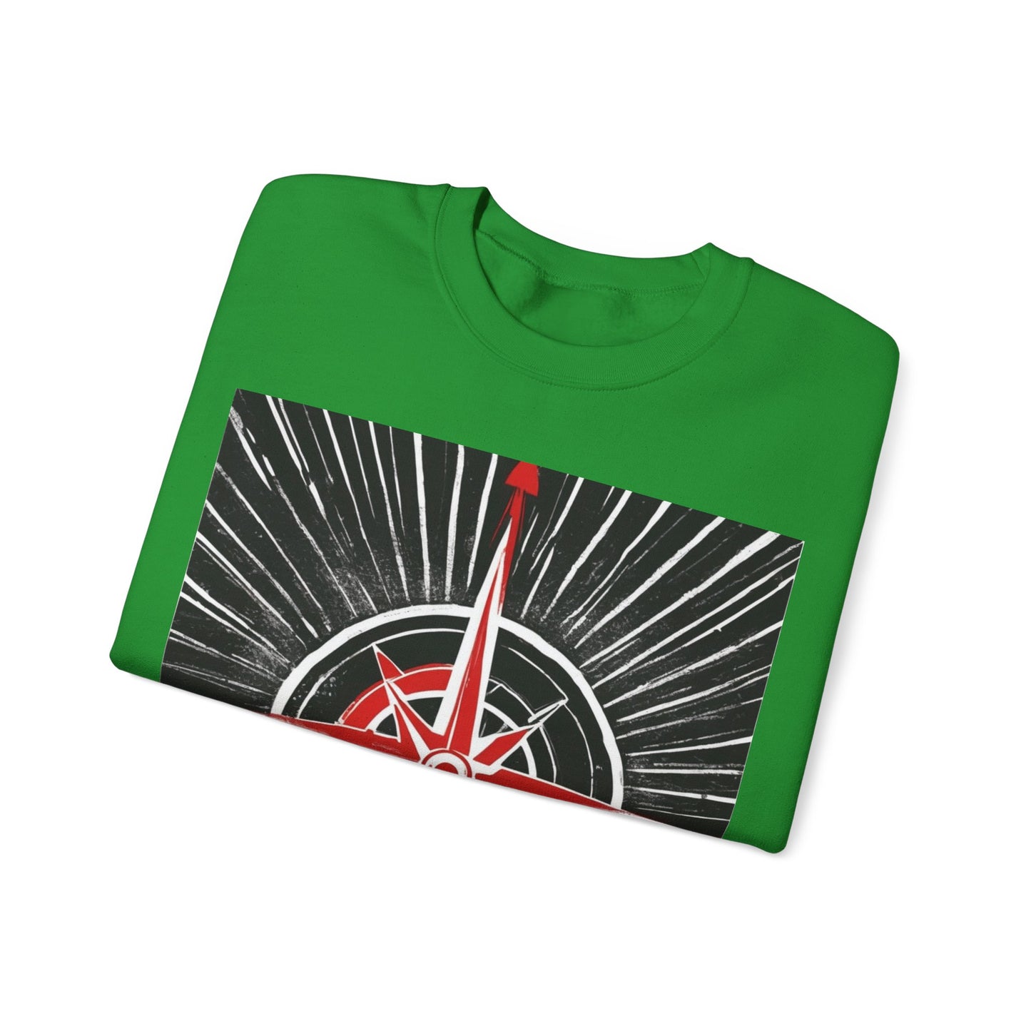 boostlete-boost-mode-icon-compass-chalk-vector-1382 — Unisex Heavy Blend Crewneck (G18000)