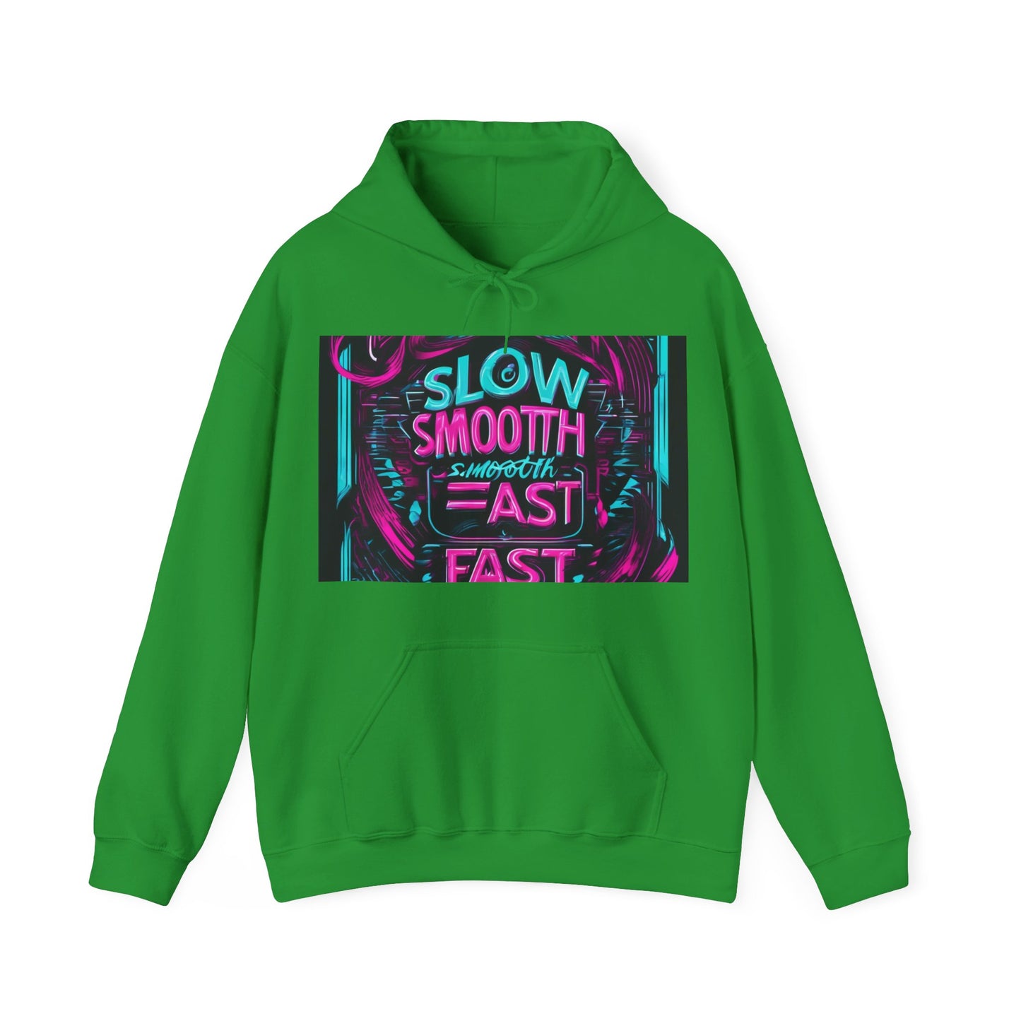 boostlete-recovery-progress-type-slow-is-smooth-smooth-is-fast-banner-engraved-0181 — Unisex Heavy Blend Hooded Sweatshirt (Gildan)