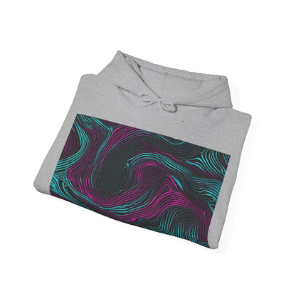 boostlete-am-crew-pattern-topographic-monoline-0075 — Unisex Heavy Blend Hooded Sweatshirt (Gildan)
