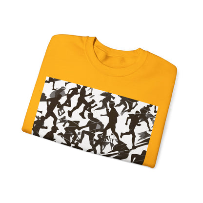 boostlete-field-day-scene-marathoner-motion-paper-0156 — Unisex Heavy Blend Crewneck Sweatshirt (Gildan)
