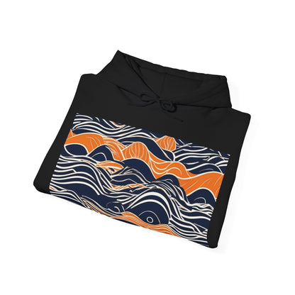 boostlete-iron-intent-type-small-wins-big-waves-outline-over-solid-geometric-0261 — Unisex Heavy Blend Hooded Sweatshirt (Gildan)