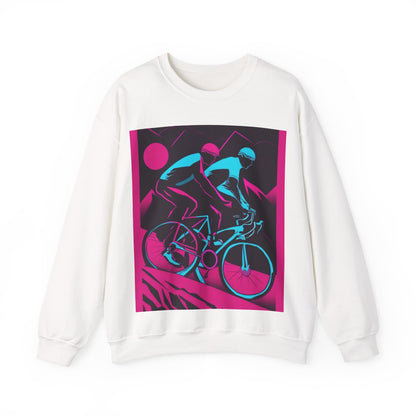 boostlete-rise-grind-scene-cyclist-outline-vector-0868 — Unisex Heavy Blend Crewneck (G18000)
