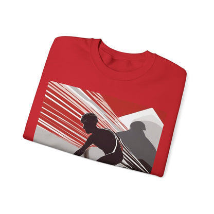 boostlete-boost-mode-scene-cyclist-speed-geometric-0208 — Unisex Heavy Blend Crewneck Sweatshirt (Gildan)