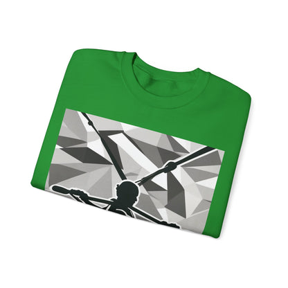 boostlete-am-crew-scene-rower-outline-geometric-0060 — Unisex Heavy Blend Crewneck Sweatshirt (Gildan)