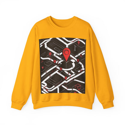 boostlete-am-crew-icon-map-matte-isometric-0094 — Unisex Heavy Blend Crewneck Sweatshirt (Gildan)