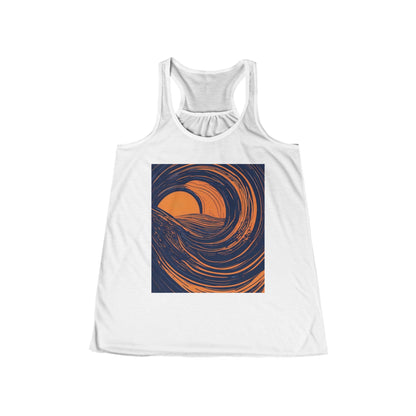 boostlete-rise-grind-icon-sunrise-speed-line-art-0202 — Women's Flowy Racerback Tank (B+C 8800)