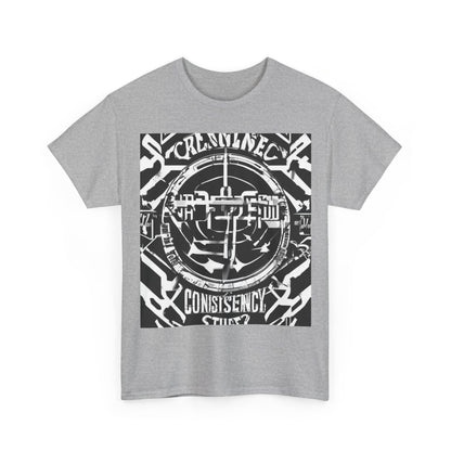 boostlete-am-crew-type-consistency-is-the-flex-centered-industrial-0137 — Unisex Heavy Cotton Tee (Gildan 5000)