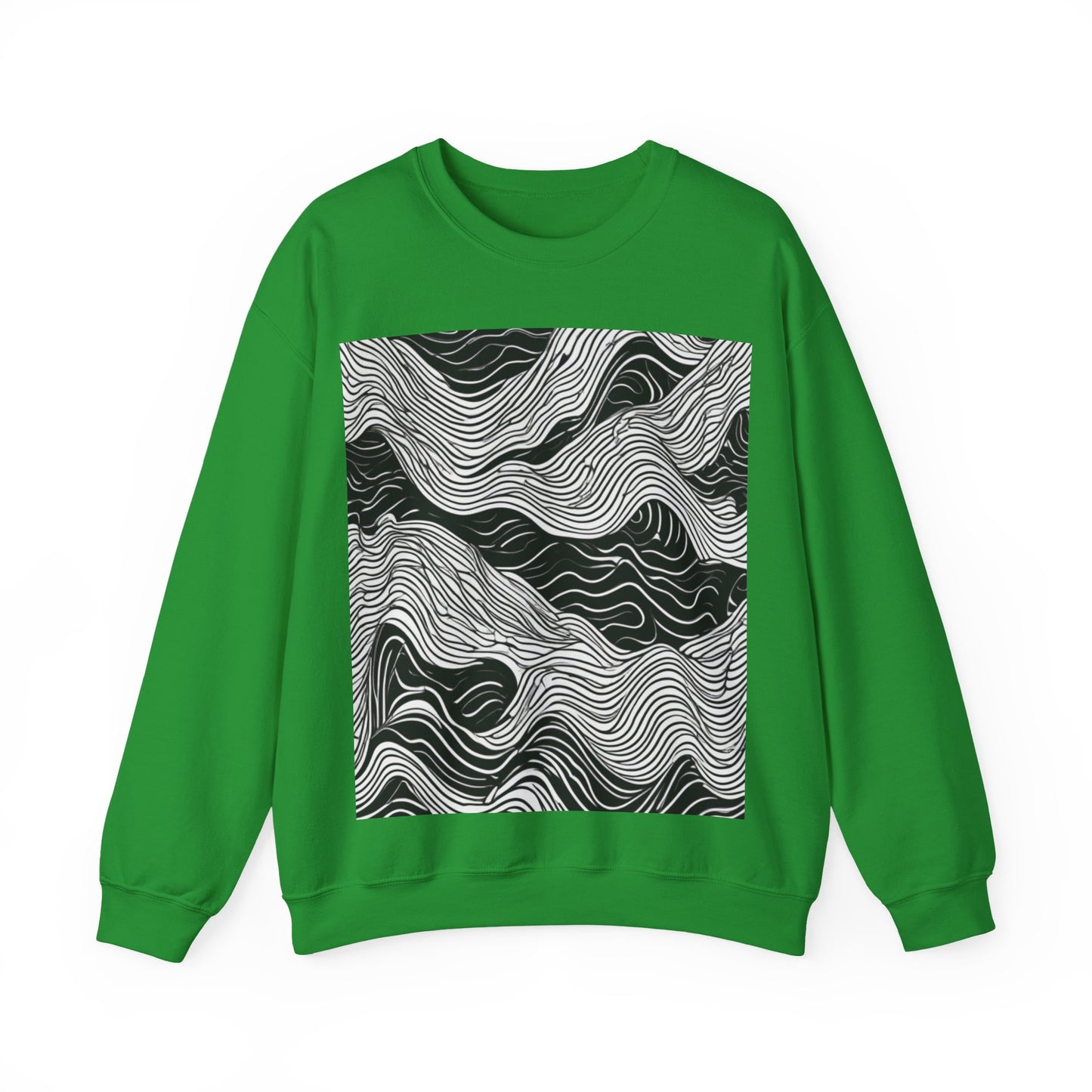 boostlete-field-day-pattern-topographic-line-art-0239 — Unisex Heavy Blend Crewneck Sweatshirt (Gildan)