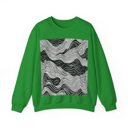 boostlete-field-day-pattern-topographic-line-art-0239 — Unisex Heavy Blend Crewneck Sweatshirt (Gildan)