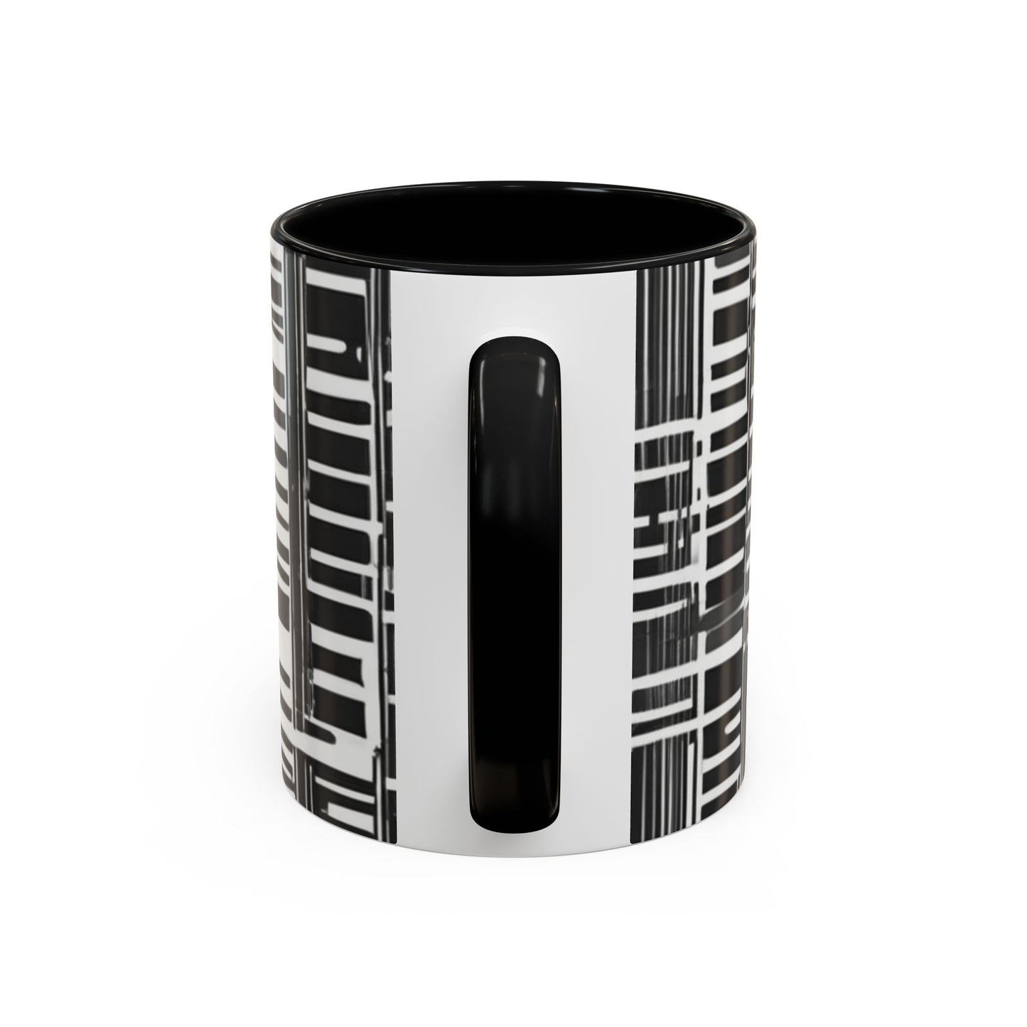 boostlete-iron-intent-pattern-barcode-line-art-0599 — Accent Mug 11/15oz