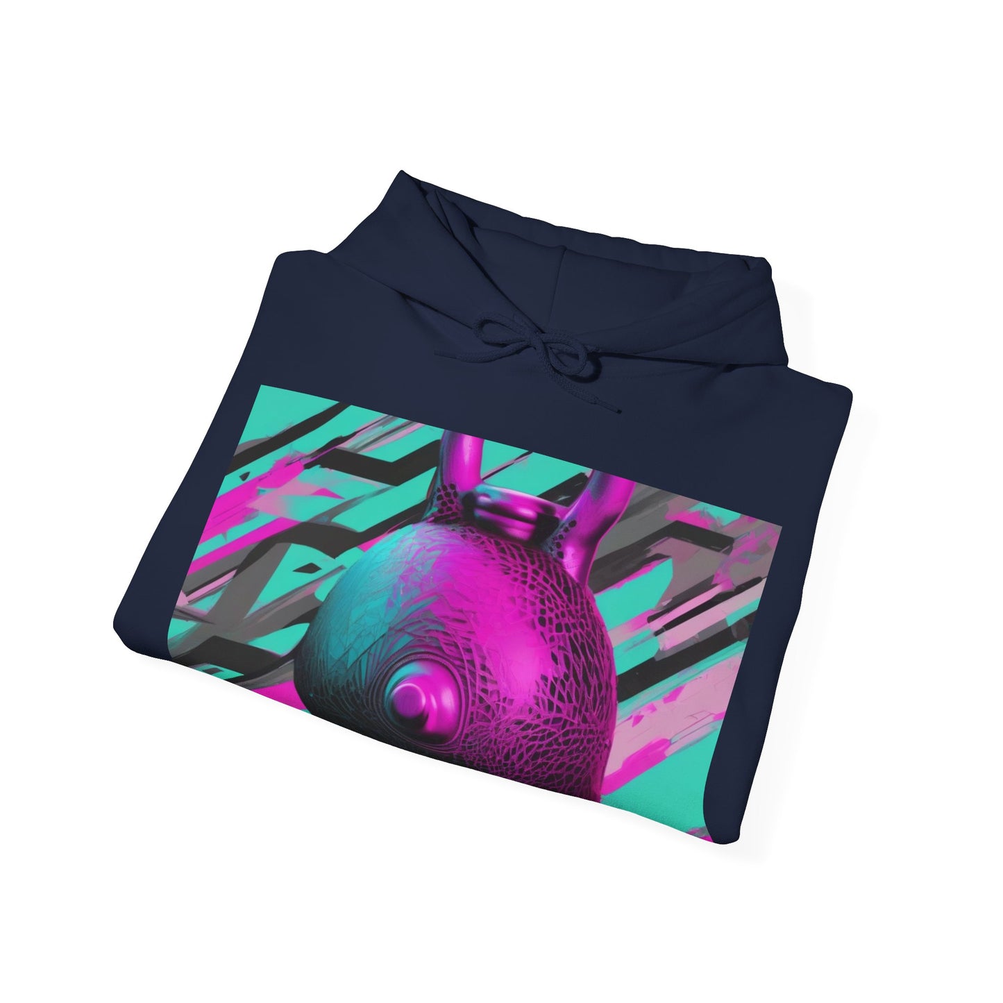 boostlete-mile-by-mile-scene-kettlebell-3d-monoline-1364 — Unisex Heavy Blend Hoodie (G18500)