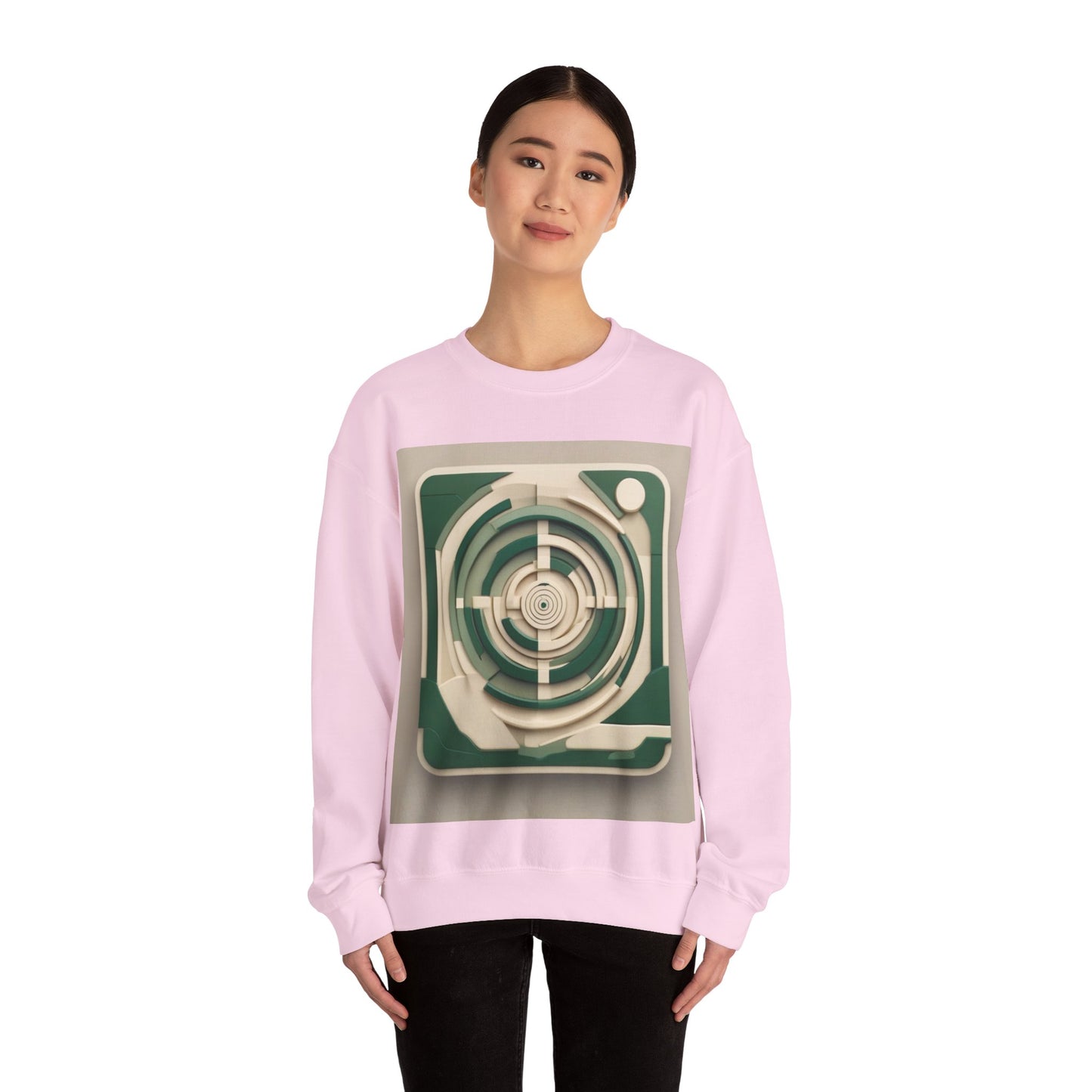 boostlete-mile-by-mile-icon-target-3d-modern-0306 — Unisex Heavy Blend Crewneck (G18000)