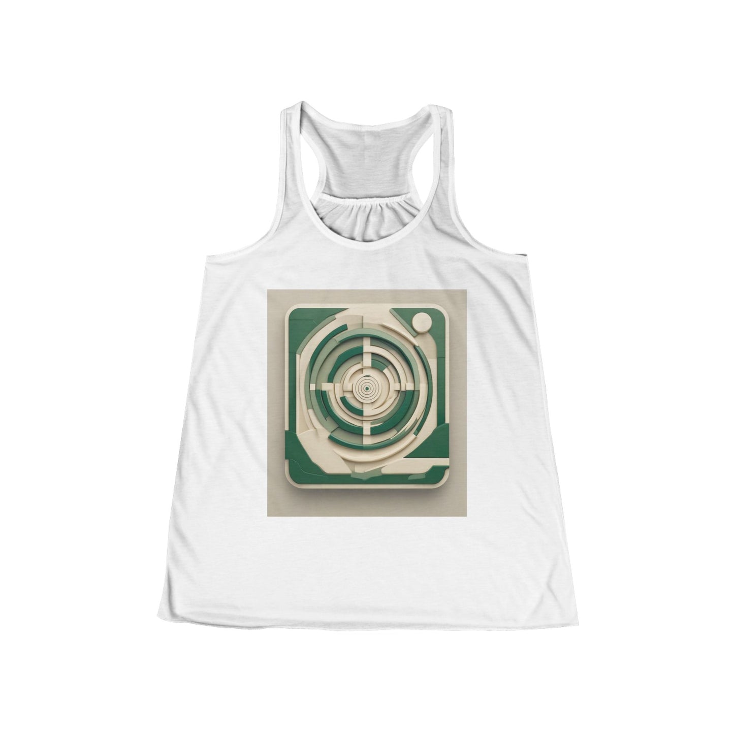 boostlete-mile-by-mile-icon-target-3d-modern-0306 — Women's Flowy Racerback Tank (B+C 8800)