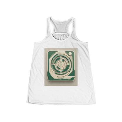 boostlete-mile-by-mile-icon-target-3d-modern-0306 — Women's Flowy Racerback Tank (B+C 8800)