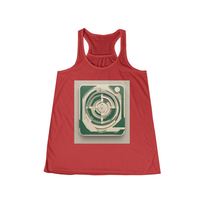boostlete-mile-by-mile-icon-target-3d-modern-0306 — Women's Flowy Racerback Tank (B+C 8800)