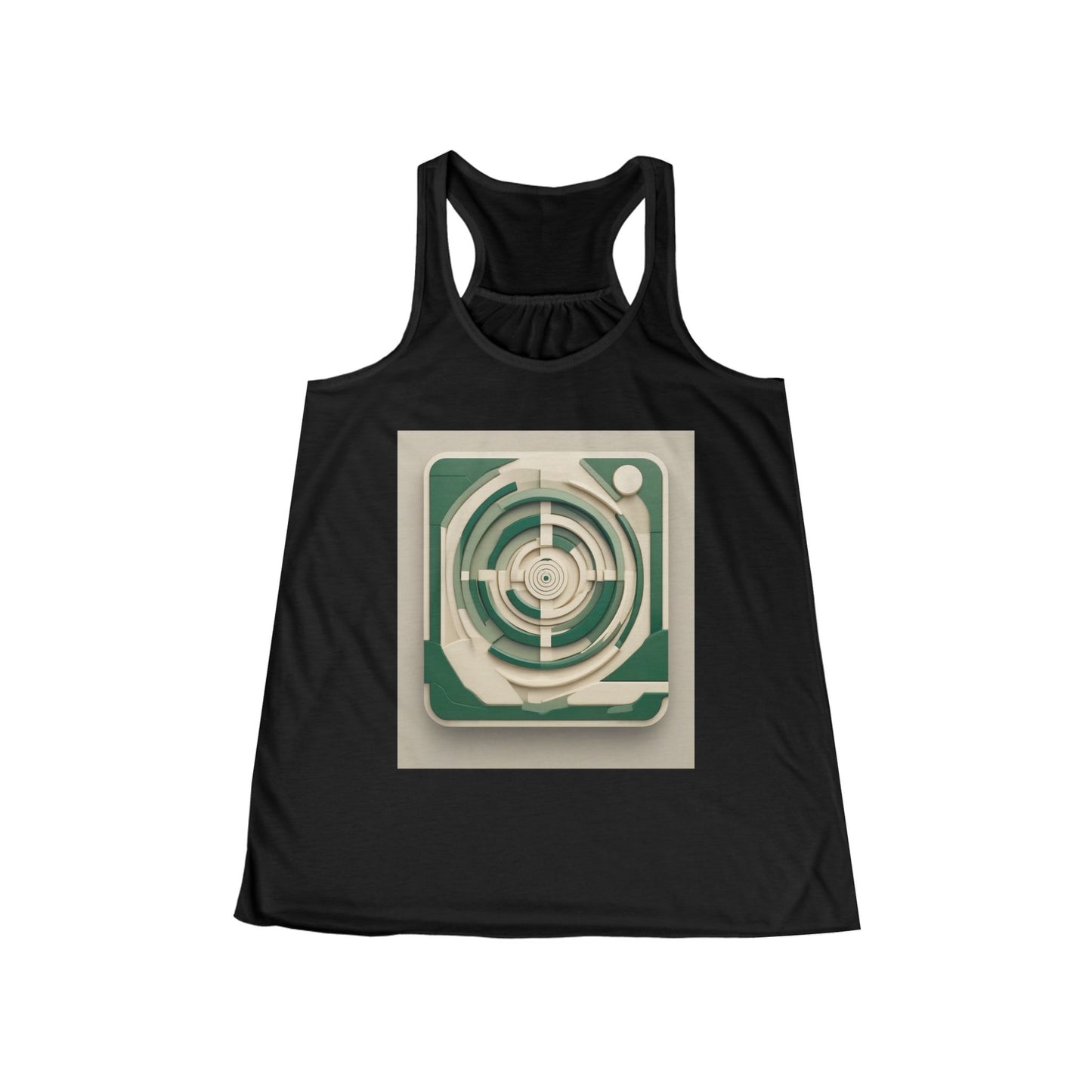 boostlete-mile-by-mile-icon-target-3d-modern-0306 — Women's Flowy Racerback Tank (B+C 8800)
