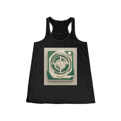 boostlete-mile-by-mile-icon-target-3d-modern-0306 — Women's Flowy Racerback Tank (B+C 8800)