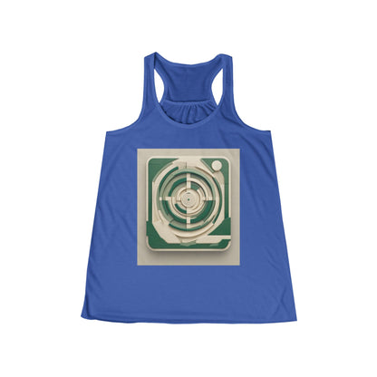 boostlete-mile-by-mile-icon-target-3d-modern-0306 — Women's Flowy Racerback Tank (B+C 8800)