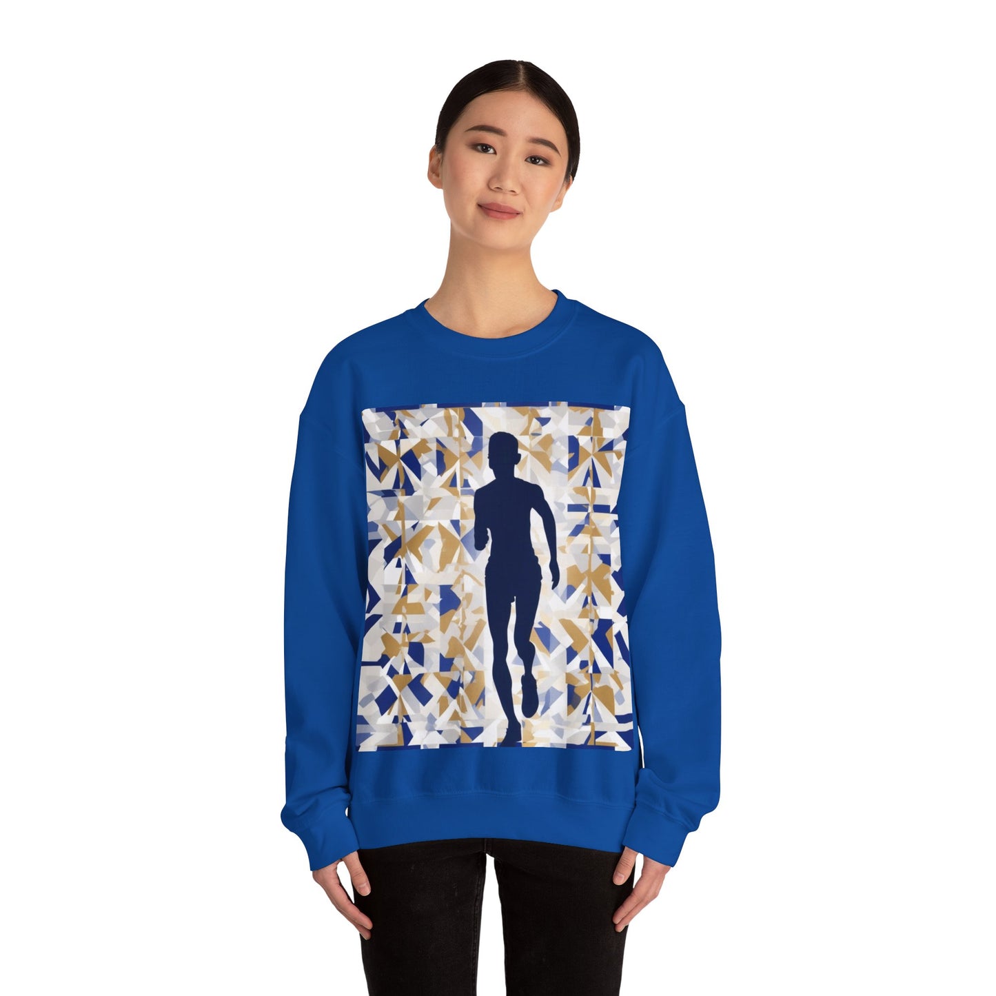 boostlete-recovery-progress-scene-marathoner-matte-geometric-0448 — Unisex Heavy Blend Crewneck Sweatshirt (Gildan)