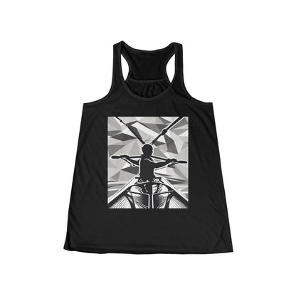 boostlete-am-crew-scene-rower-outline-geometric-0060 — Women's Flowy Racerback Tank (B+C 8800)