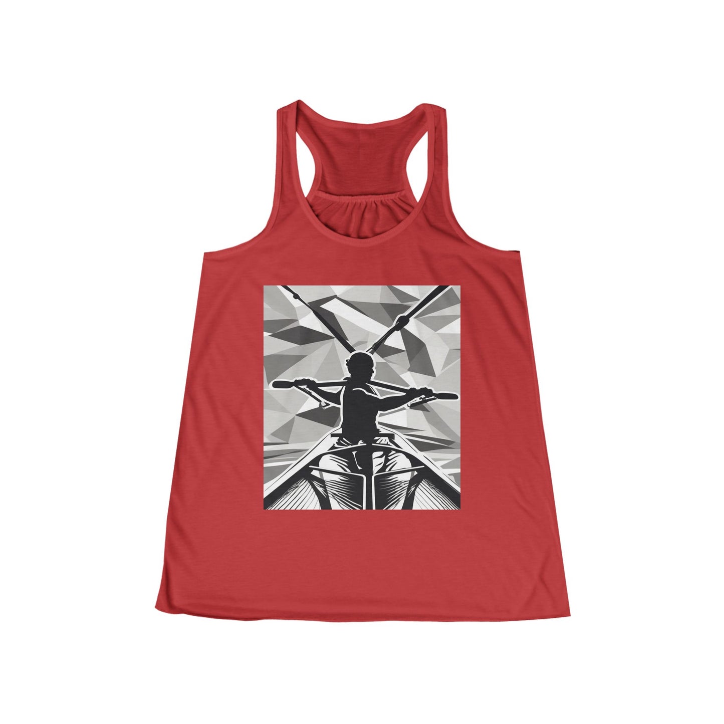 boostlete-am-crew-scene-rower-outline-geometric-0060 — Women's Flowy Racerback Tank (B+C 8800)
