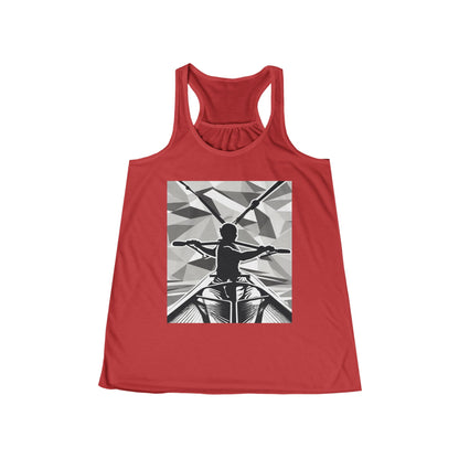boostlete-am-crew-scene-rower-outline-geometric-0060 — Women's Flowy Racerback Tank (B+C 8800)