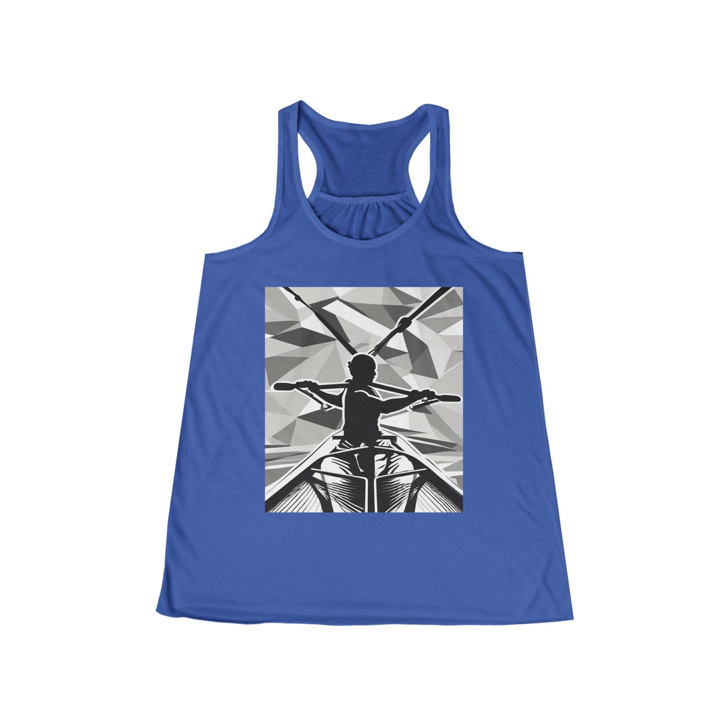 boostlete-am-crew-scene-rower-outline-geometric-0060 — Women's Flowy Racerback Tank (B+C 8800)