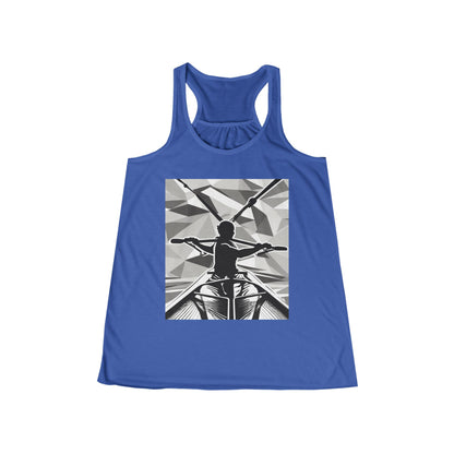 boostlete-am-crew-scene-rower-outline-geometric-0060 — Women's Flowy Racerback Tank (B+C 8800)