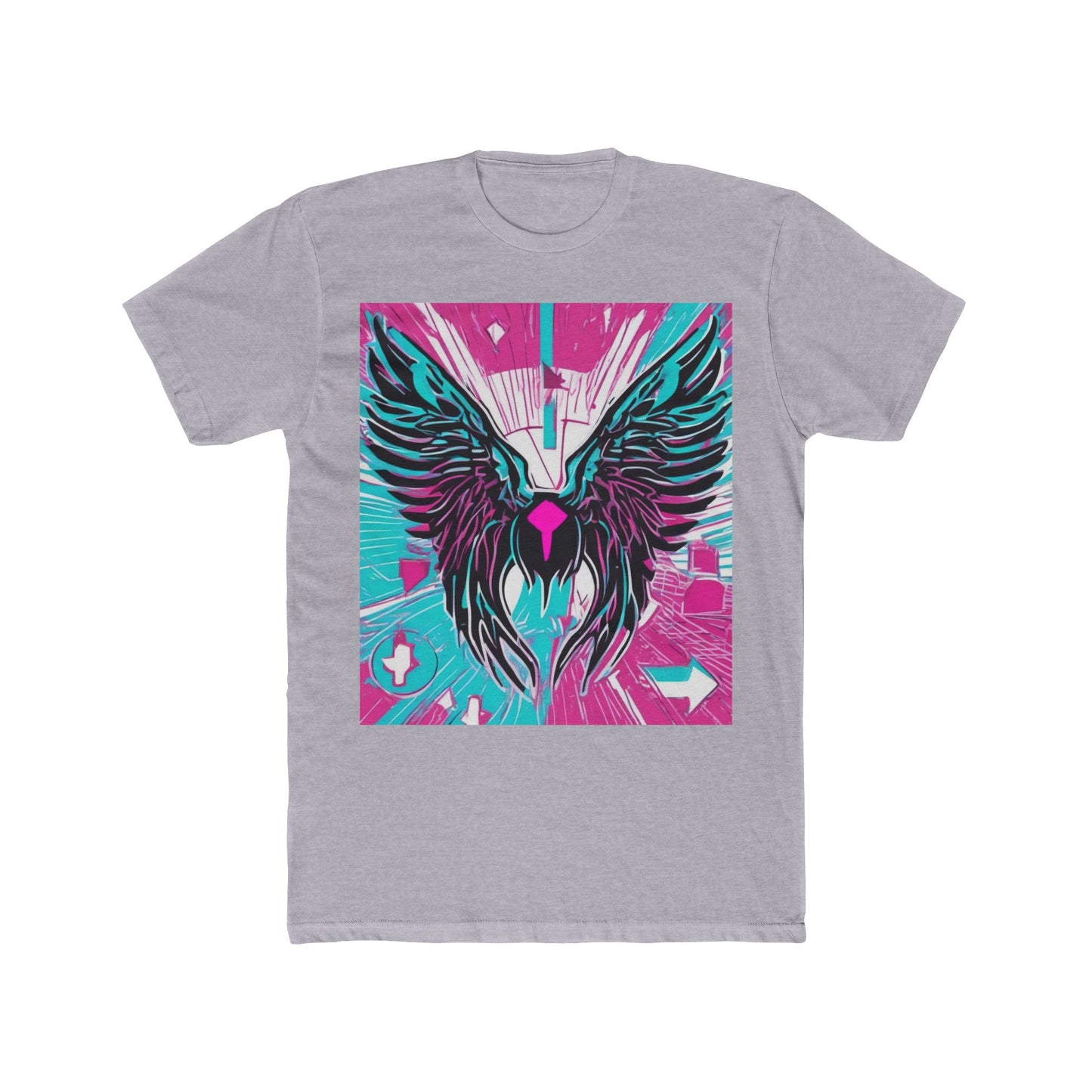 boostlete-am-crew-icon-wings-outline-line-art-0282 — Unisex Cotton Crew Tee (NL 3600)
