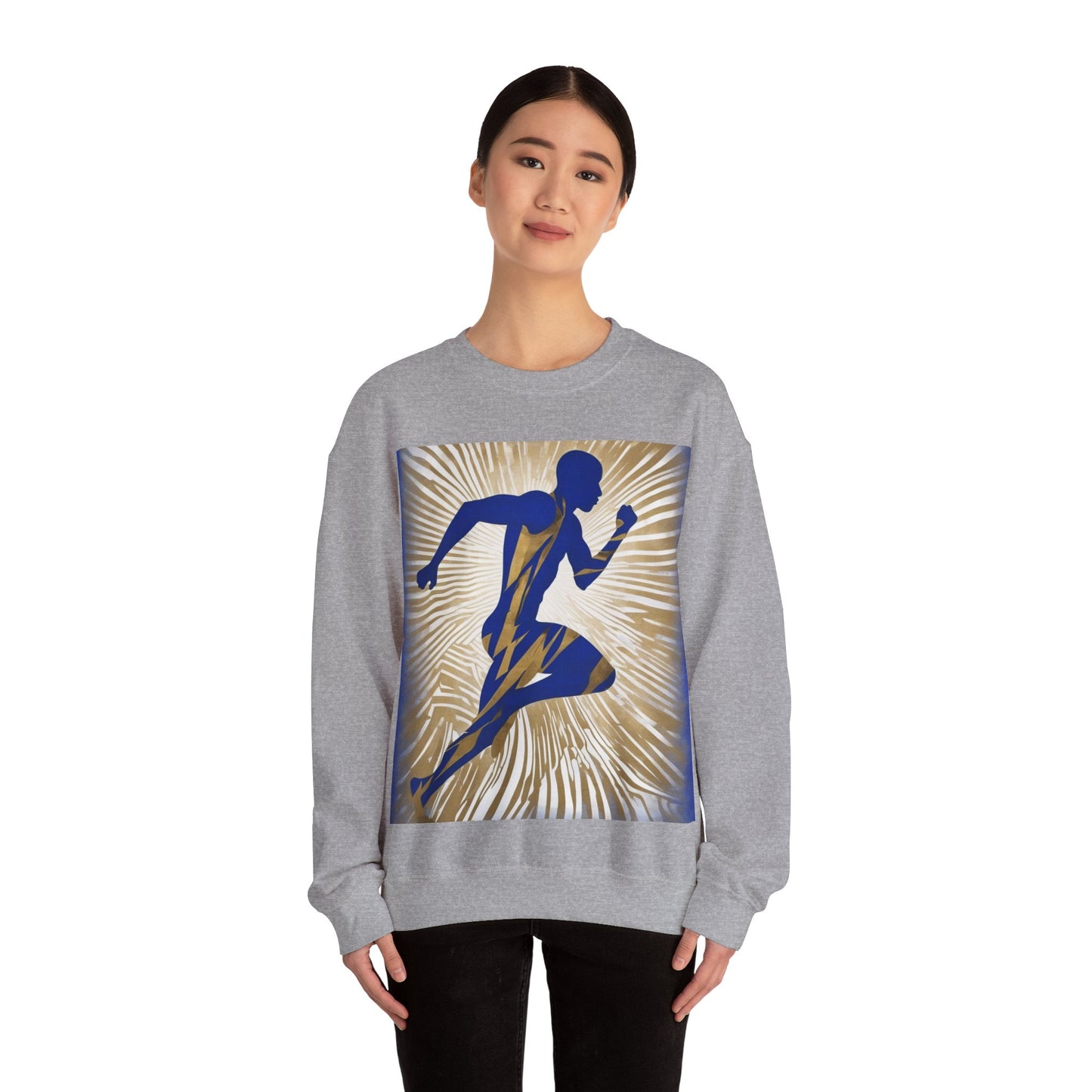 boostlete-field-day-scene-sprinter-motion-paper-0496 — Unisex Heavy Blend Crewneck Sweatshirt (Gildan)