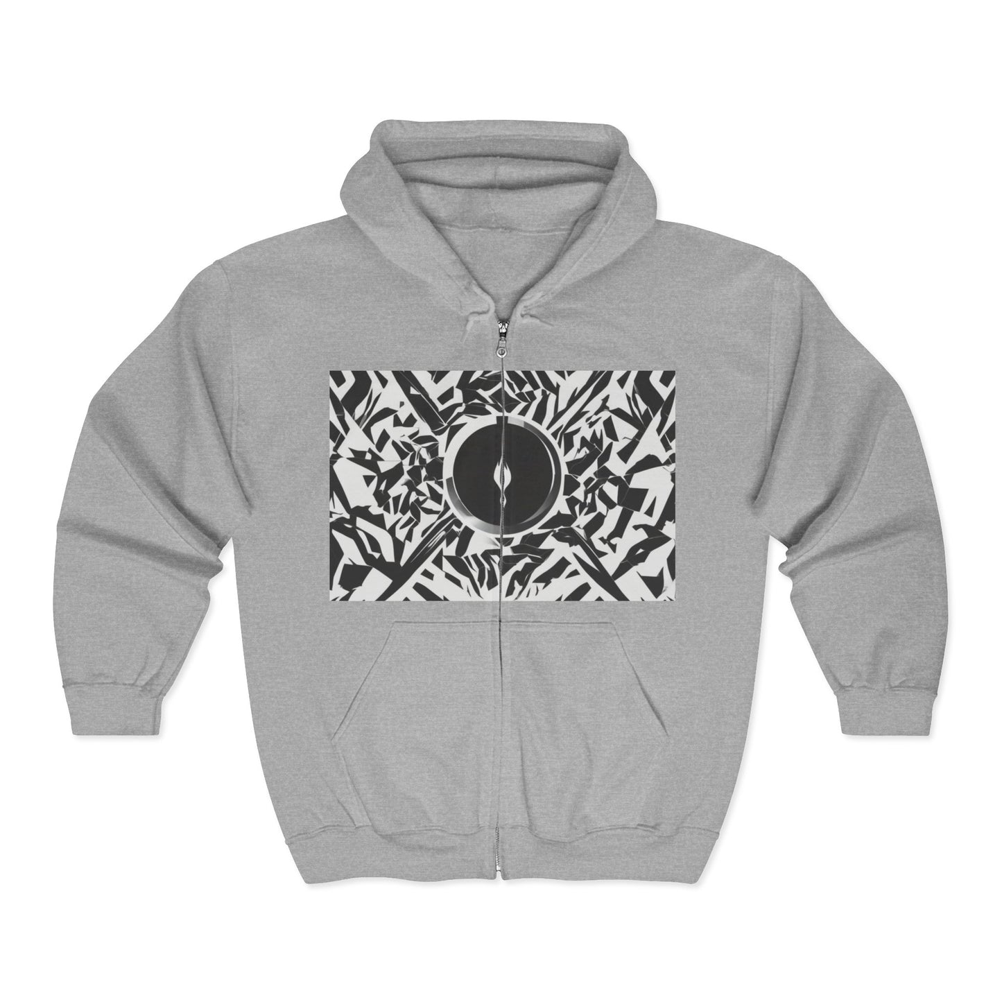 boostlete-am-crew-icon-flame-matte-geometric-0286 — Unisex Heavy Blend Full-Zip Hooded Sweatshirt