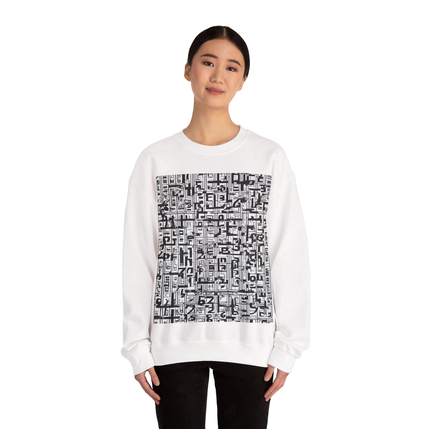 boostlete-boost-mode-pattern-plate-number-engraved-0103 — Unisex Heavy Blend Crewneck Sweatshirt (Gildan)