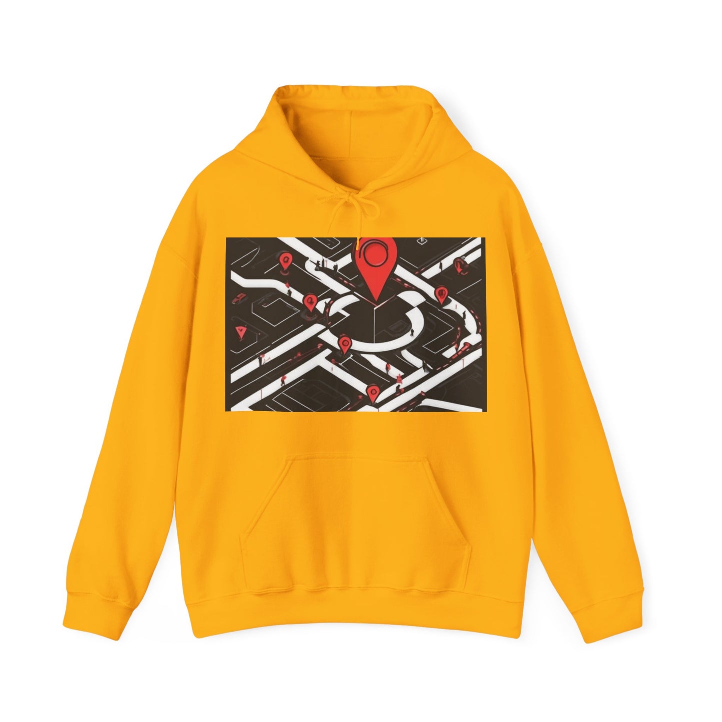 boostlete-am-crew-icon-map-matte-isometric-0094 — Unisex Heavy Blend Hooded Sweatshirt (Gildan)