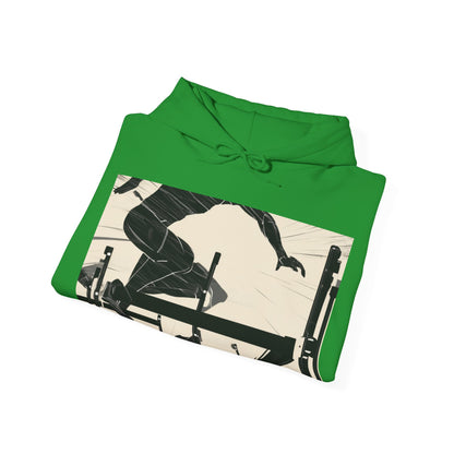 boostlete-iron-intent-scene-hurdler-speed-blueprint-0152 — Unisex Heavy Blend Hooded Sweatshirt (Gildan)