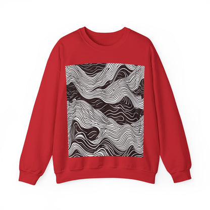 boostlete-field-day-pattern-topographic-line-art-0239 — Unisex Heavy Blend Crewneck Sweatshirt (Gildan)