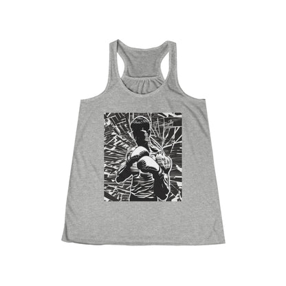 boostlete-boost-mode-scene-boxer-glitch-paper-0084 — Women's Flowy Racerback Tank (B+C 8800)