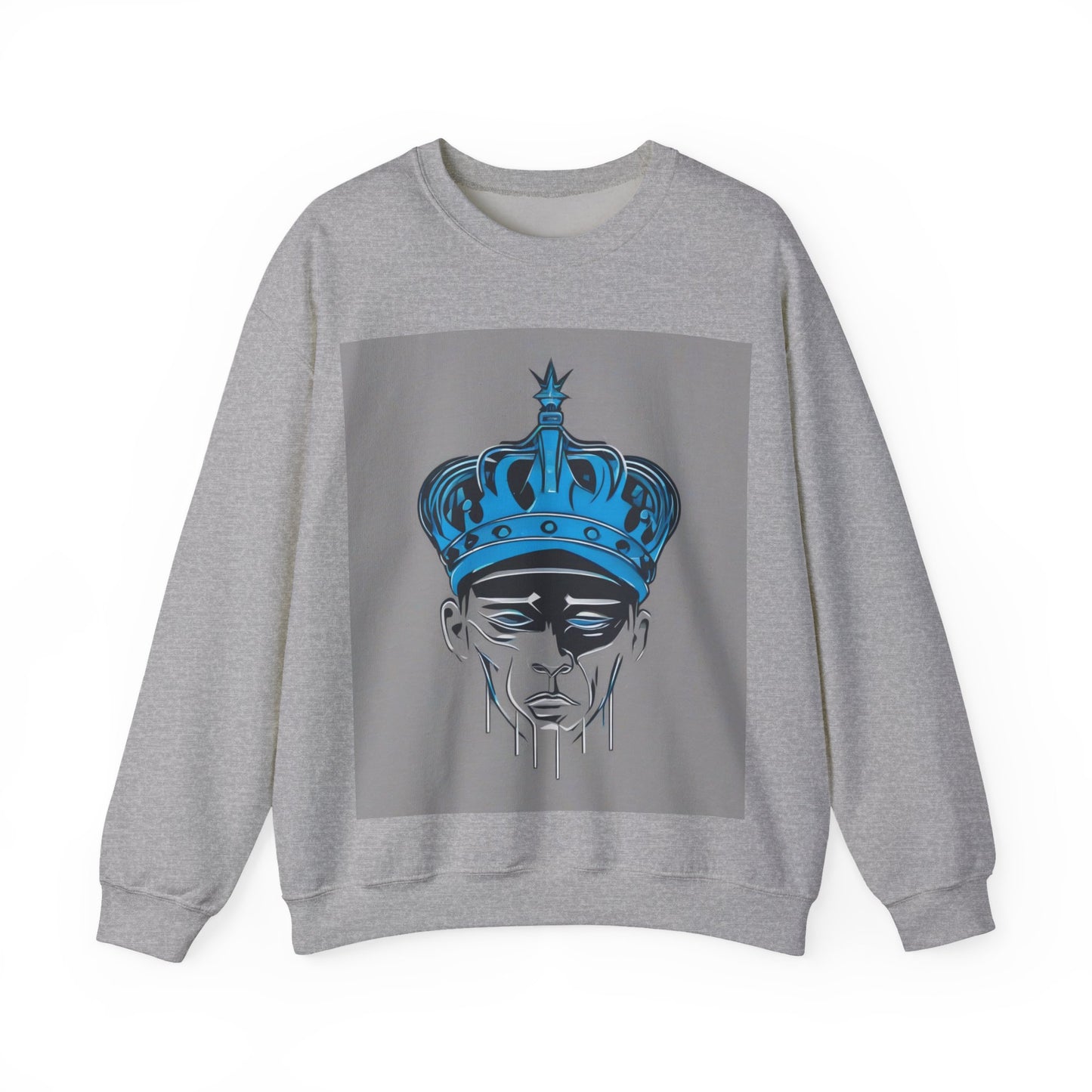boostlete-am-crew-icon-crown-grainy-monoline-0022 — Unisex Heavy Blend Crewneck Sweatshirt (Gildan)