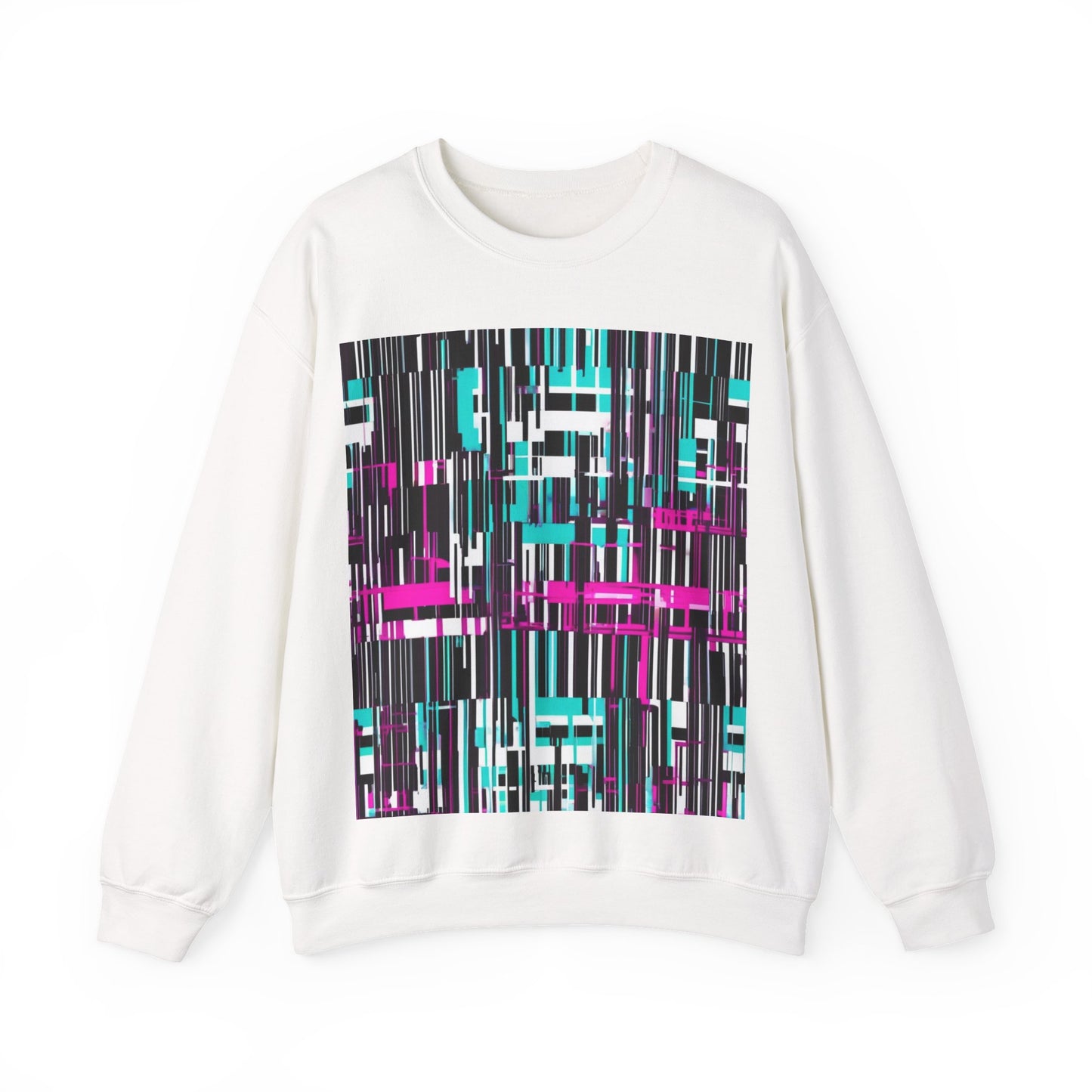 boostlete-am-crew-pattern-barcode-bold-0023 — Unisex Heavy Blend Crewneck Sweatshirt (Gildan)